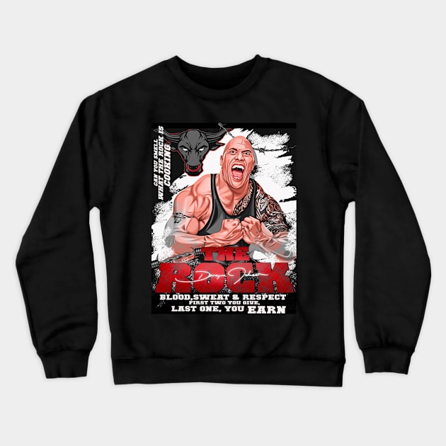 The rocky- Johnson Crewneck Sweatshirt by SAN ART STUDIO 